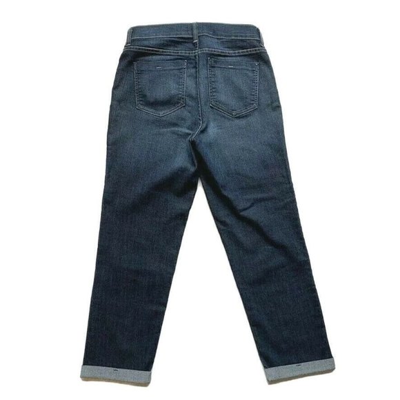 NYDJ Jeans Lift Tuck Technology Womens 6 Rolled Cuffed Hem Dark Blue Denim NEW‎ - Picture 2 of 12